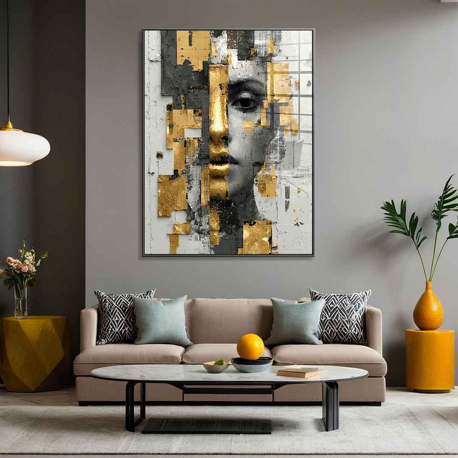Gold White Half Face - Acrylglas