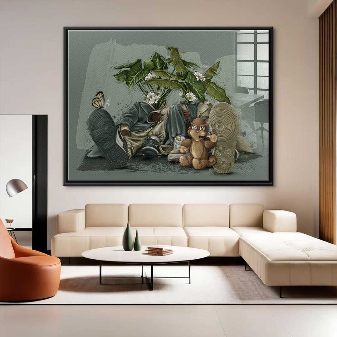 Green Flower Couple - Acrylic glass
