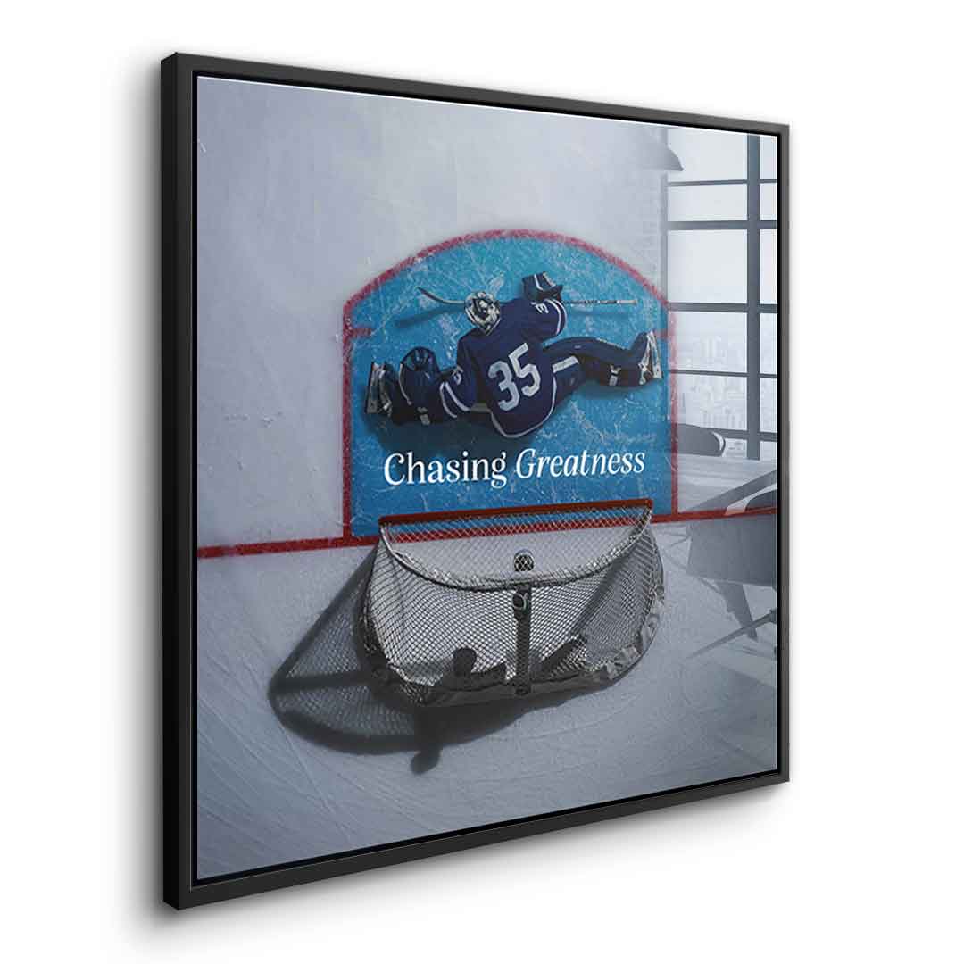 Chasing Greatness #Hokey - Square Edition - Acrylic Glass Print