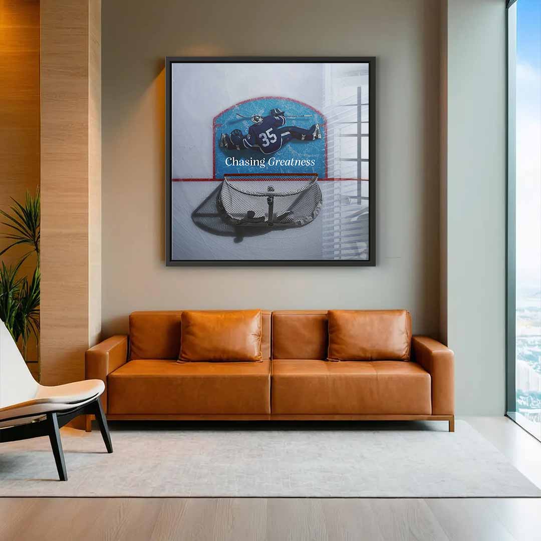 Chasing Greatness #Hokey - Square Edition - Acrylic Glass Print
