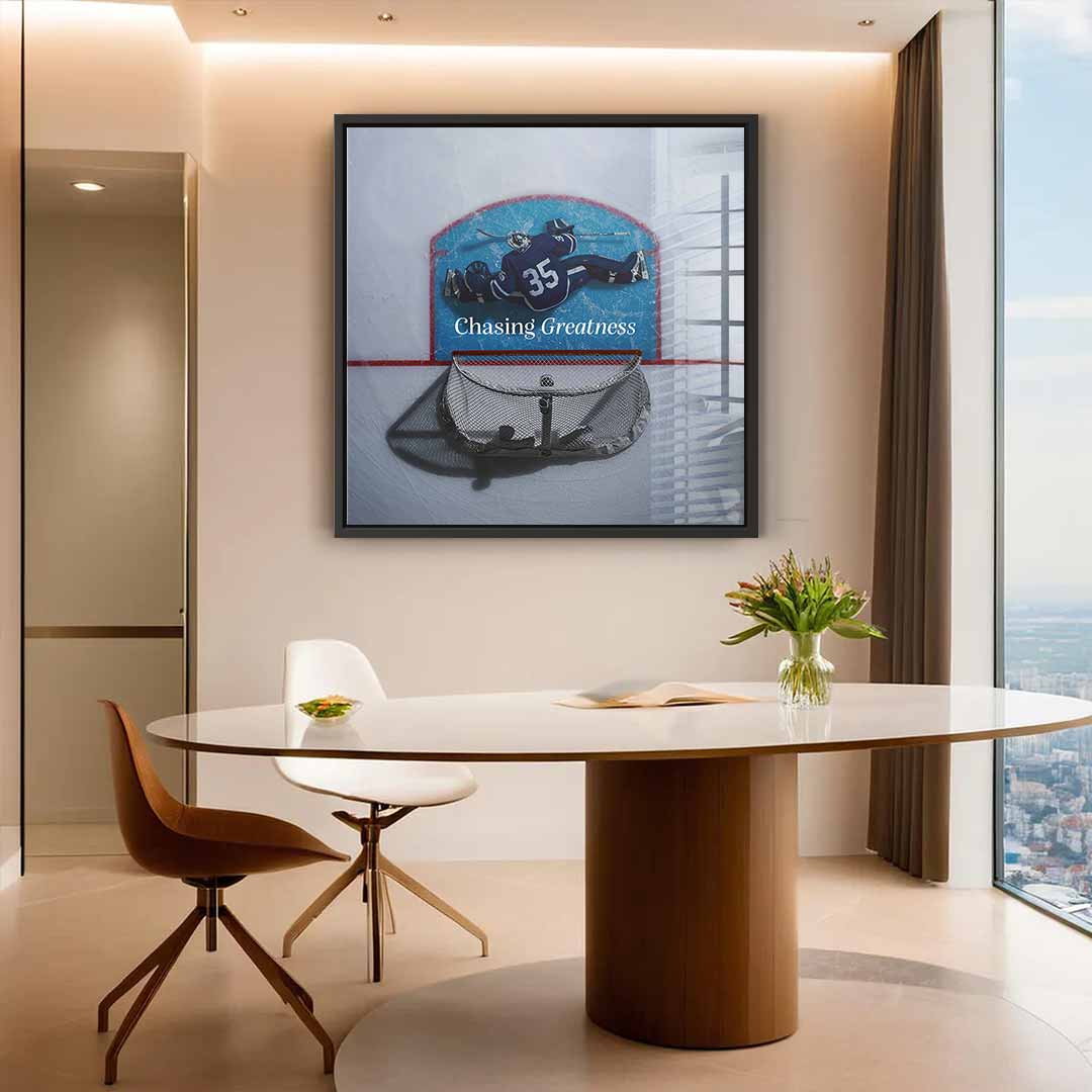 Chasing Greatness #Hokey - Square Edition - Acrylic Glass Print
