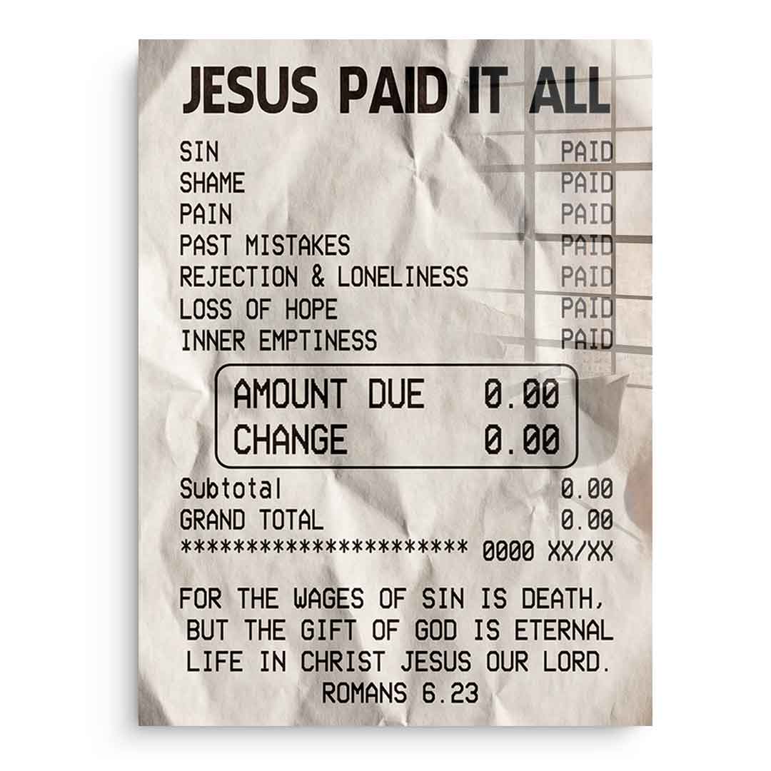 Jesus Paid it All - Acrylglas