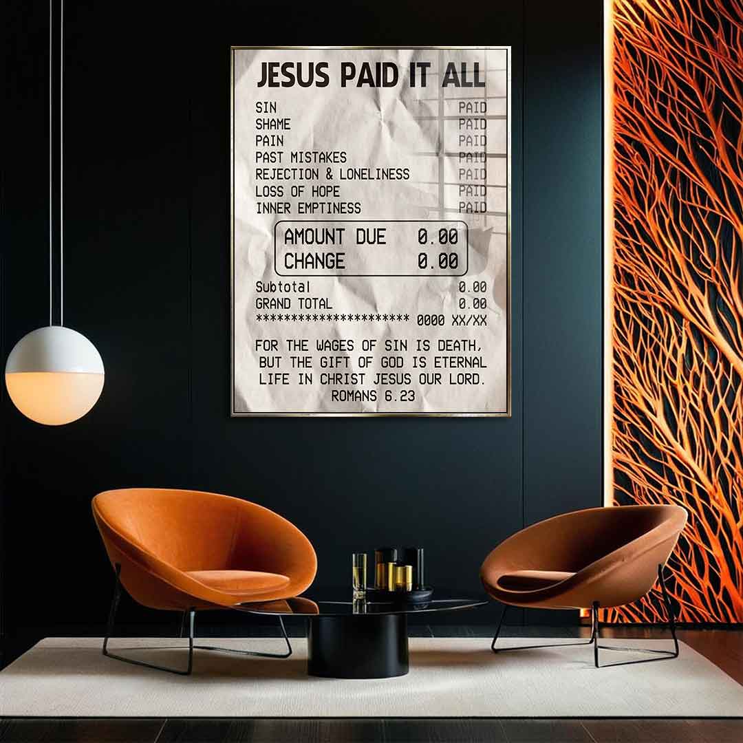 Jesus Paid it All - Acrylglas