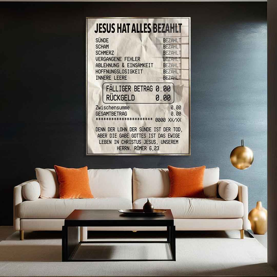 Jesus Paid it All - Acrylglas