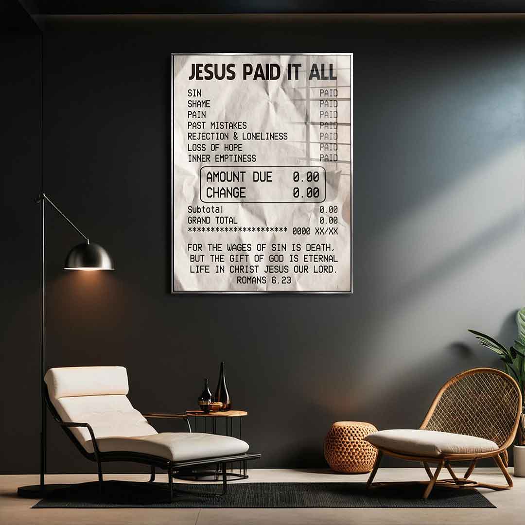 Jesus Paid it All - Acrylglas