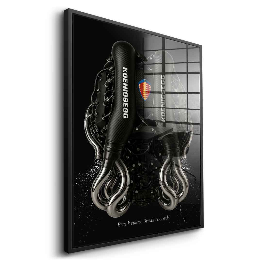 Silnik Koenigsegg – szkło akrylowe