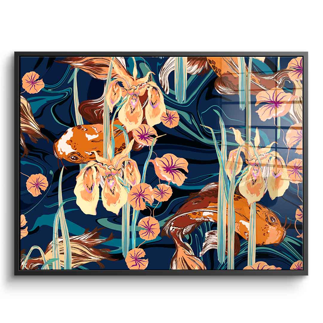 Koi Flower Spin - Acrylglas