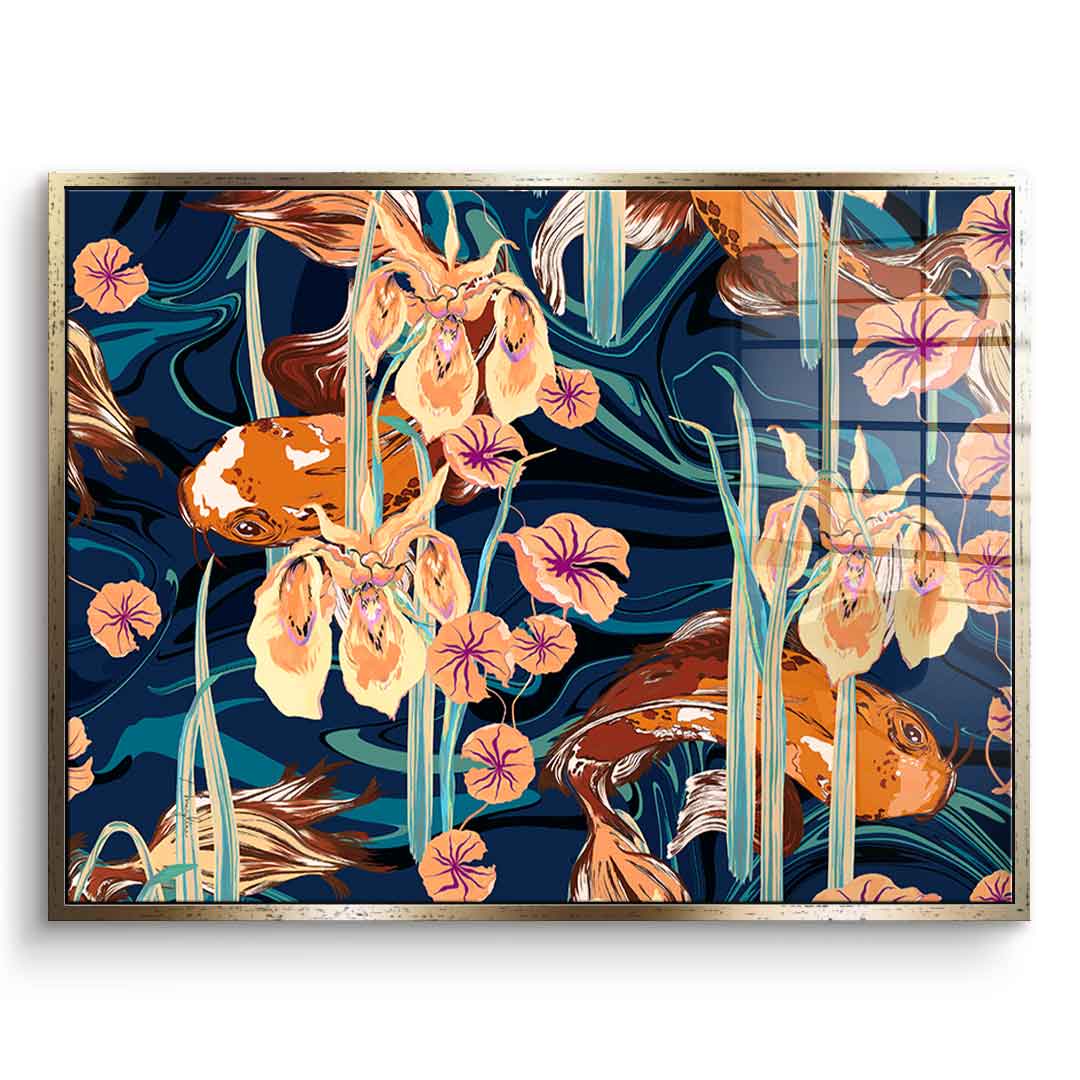 Koi Flower Spin - Acrylglas
