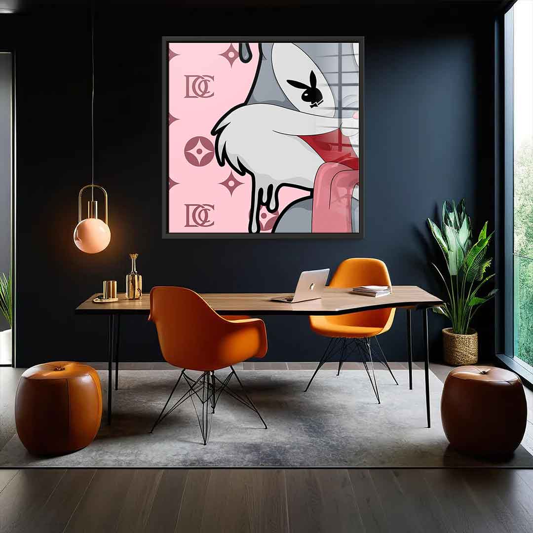 Melting Bunny – edycja kwadratowa – szkło akrylowe