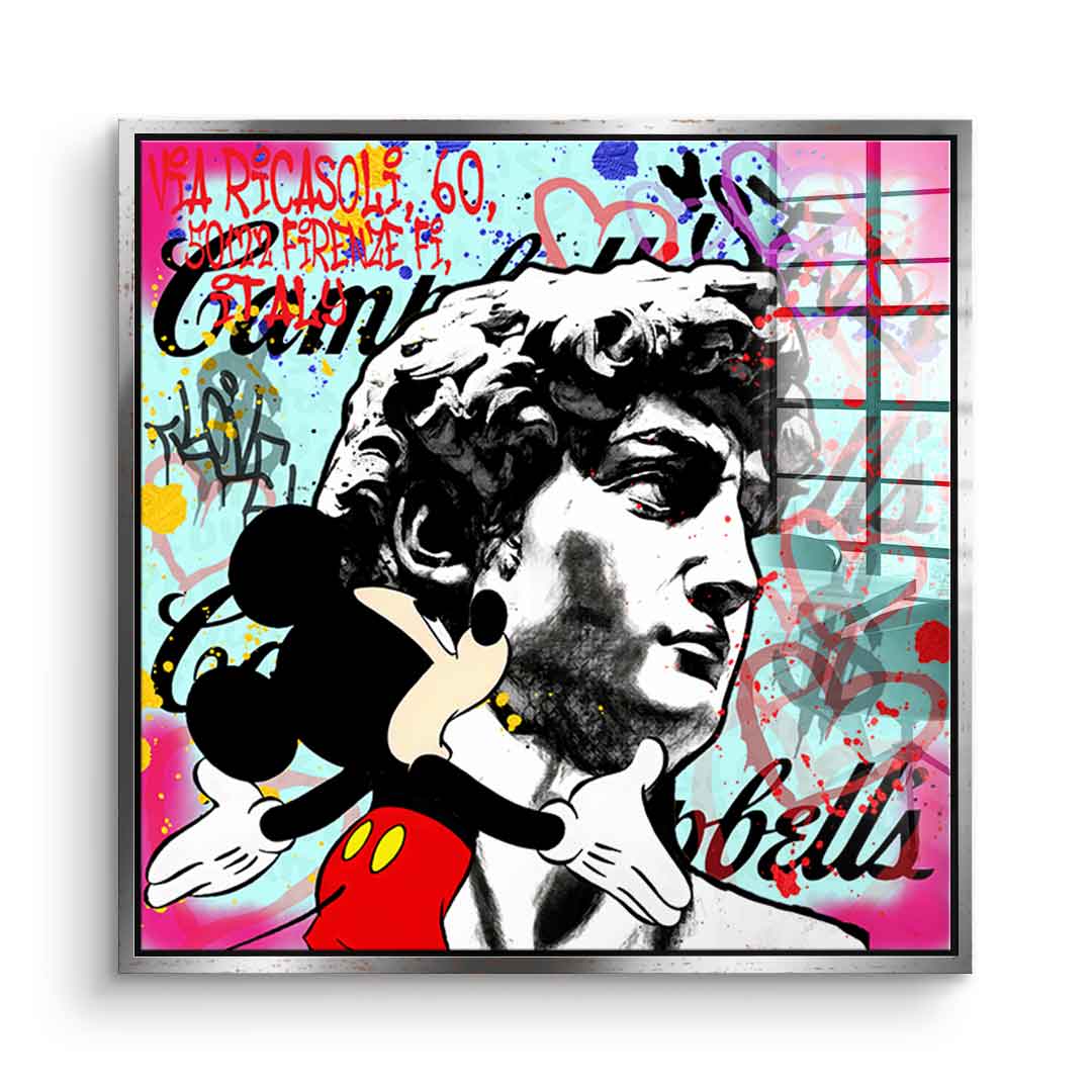 Comic Mouse &amp; David - Acrylic glass