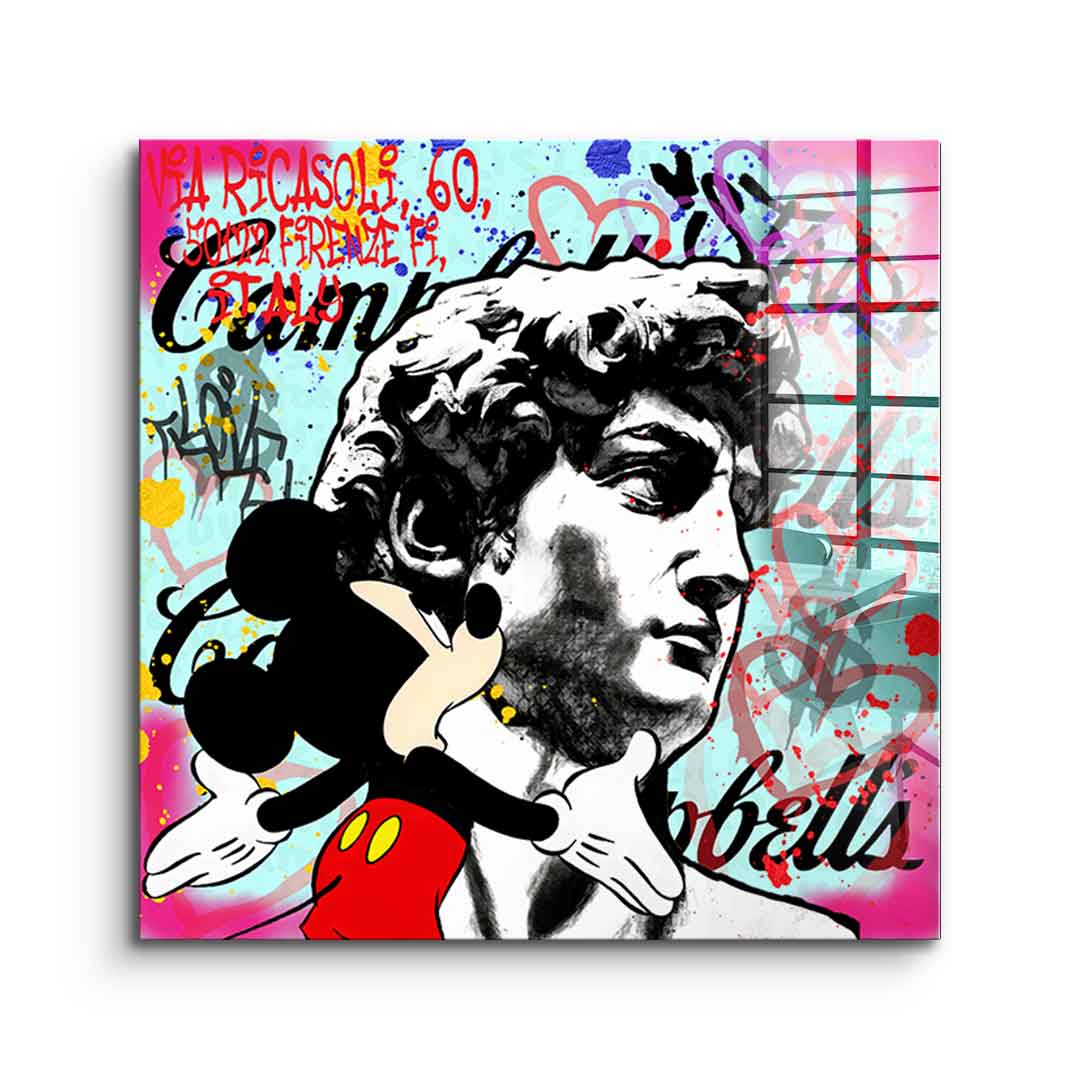 Comic Mouse &amp; David - Acrylic glass