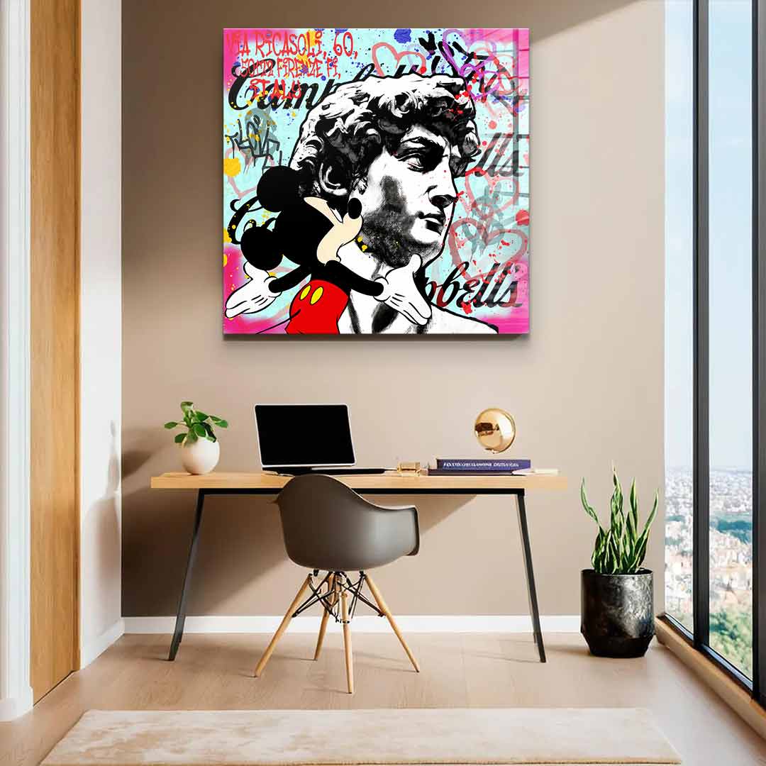 Comic Mouse &amp; David - Acrylic glass