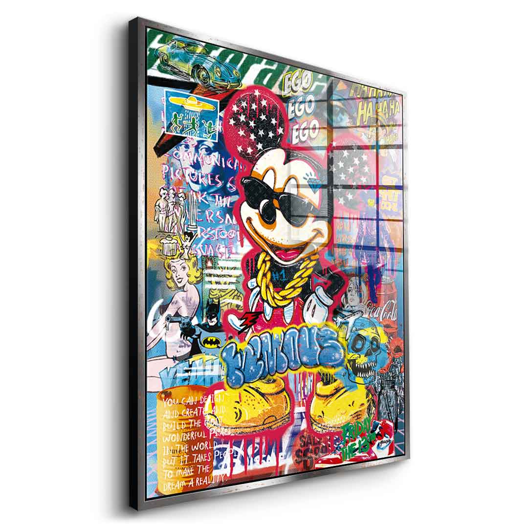 Mickey gold chain - Acrylglas