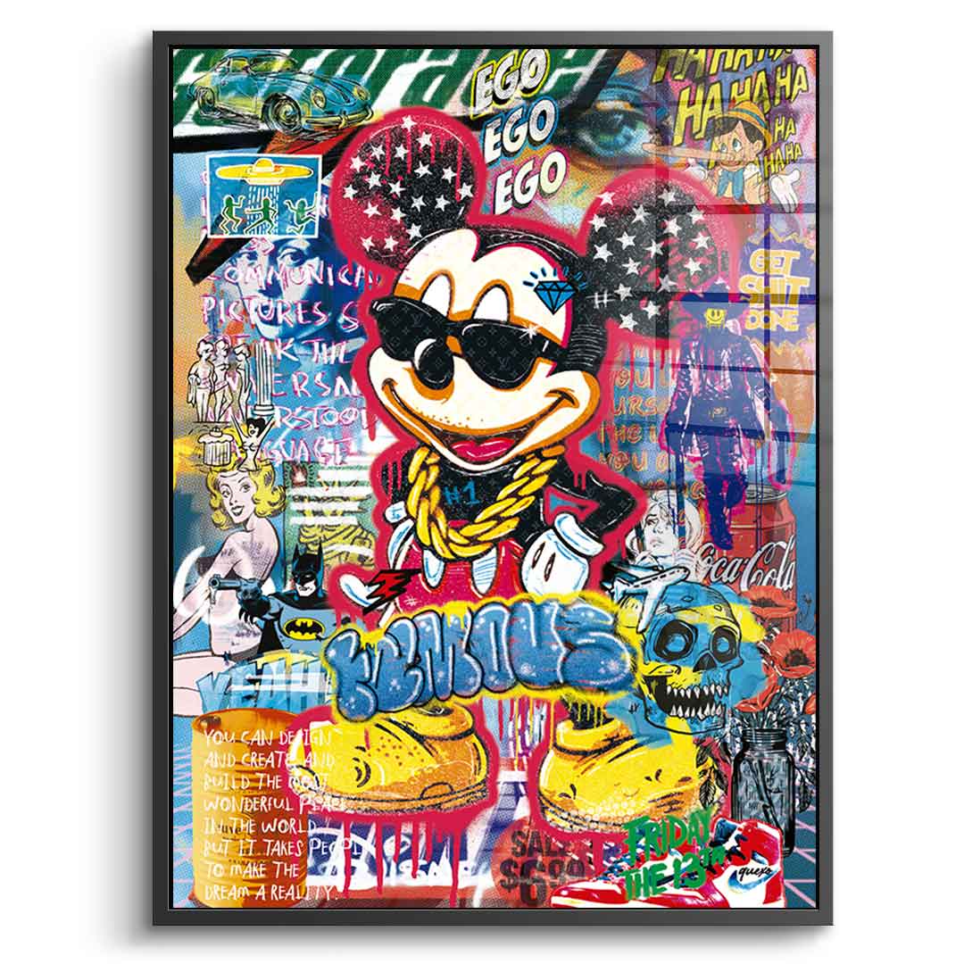 Mickey gold chain - Acrylglas