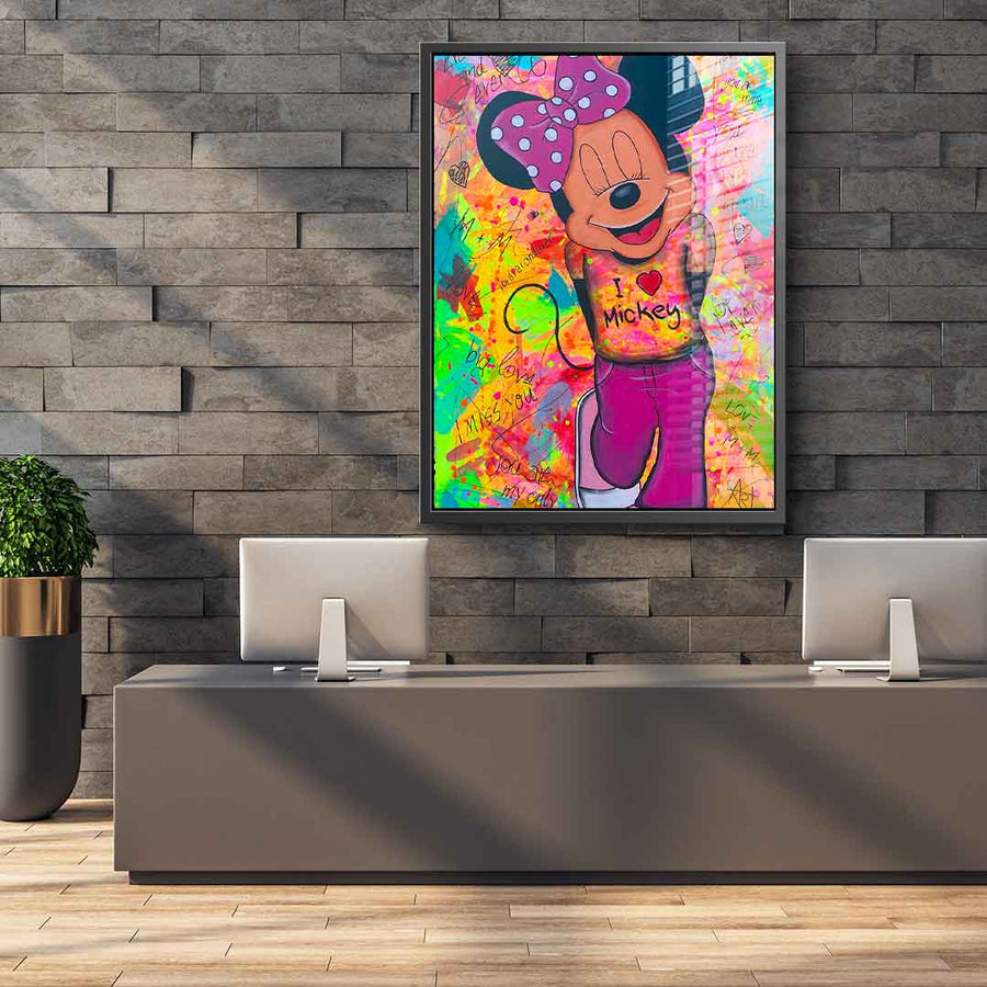 Minnie kocha Mickey - szkło akrylowe