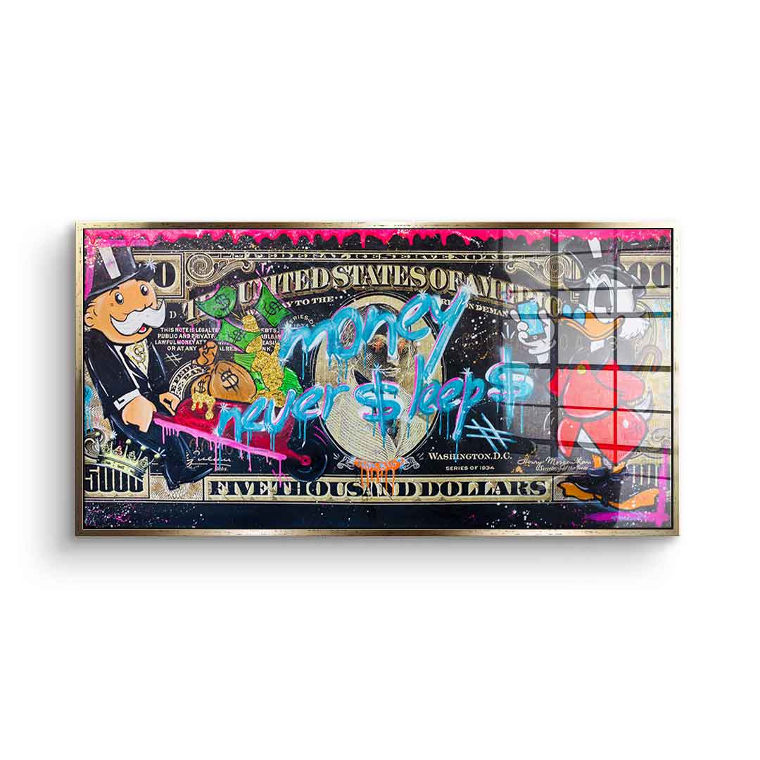 Money Never $leep$ 3.0 - Acrylglas