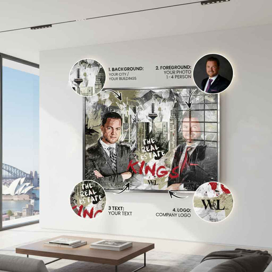 Real Estate Kings — szkło akrylowe — z możliwością personalizacji