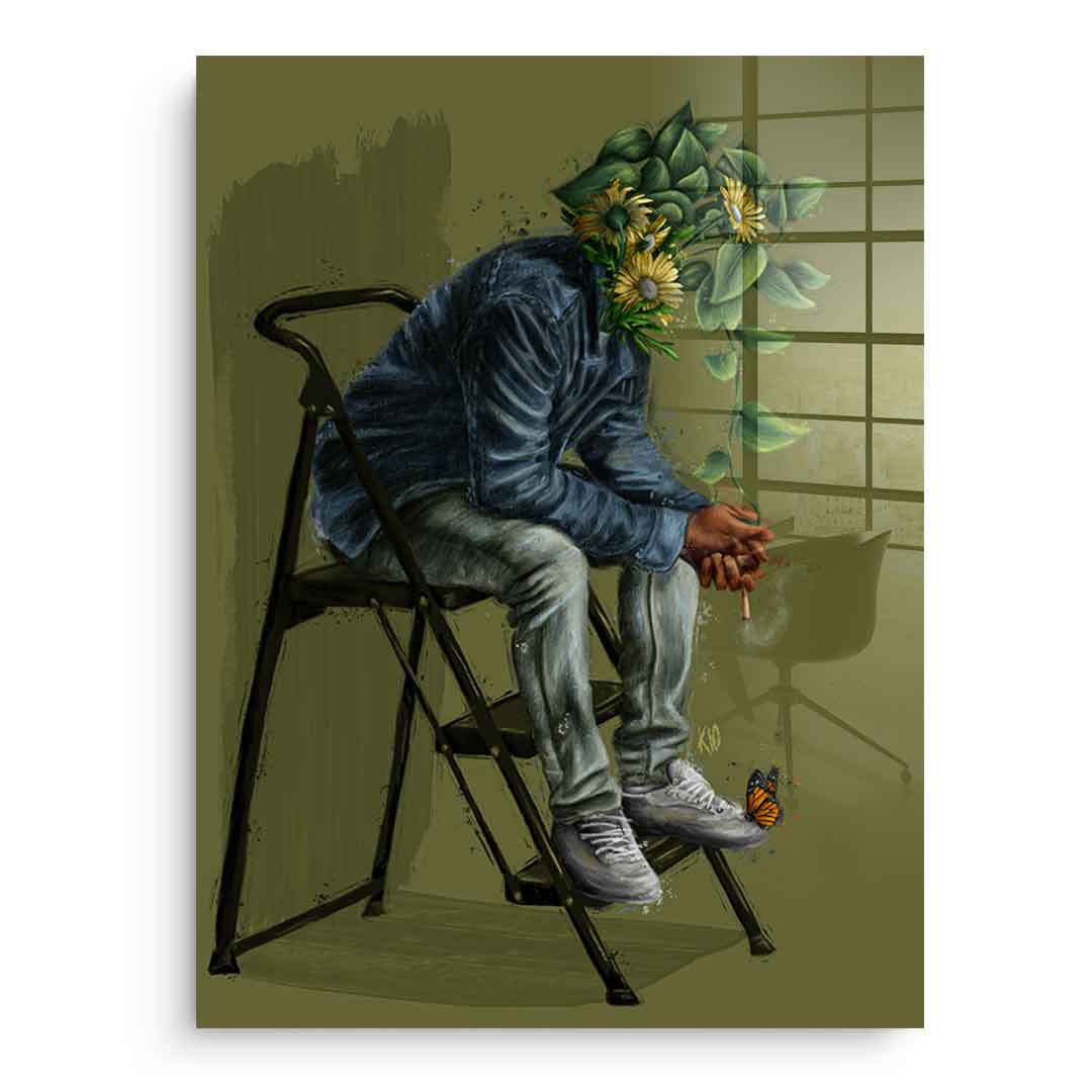 Olive Flower Head - Acrylic glass
