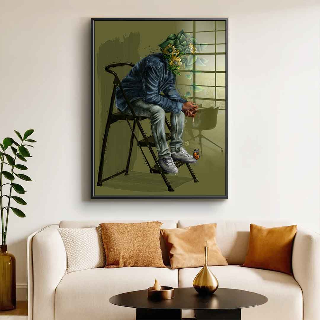 Olive Flower Head - Acrylic glass