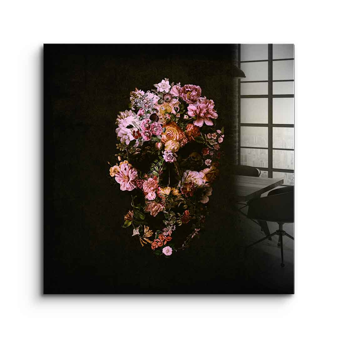 Peachy Skull - Szkło akrylowe