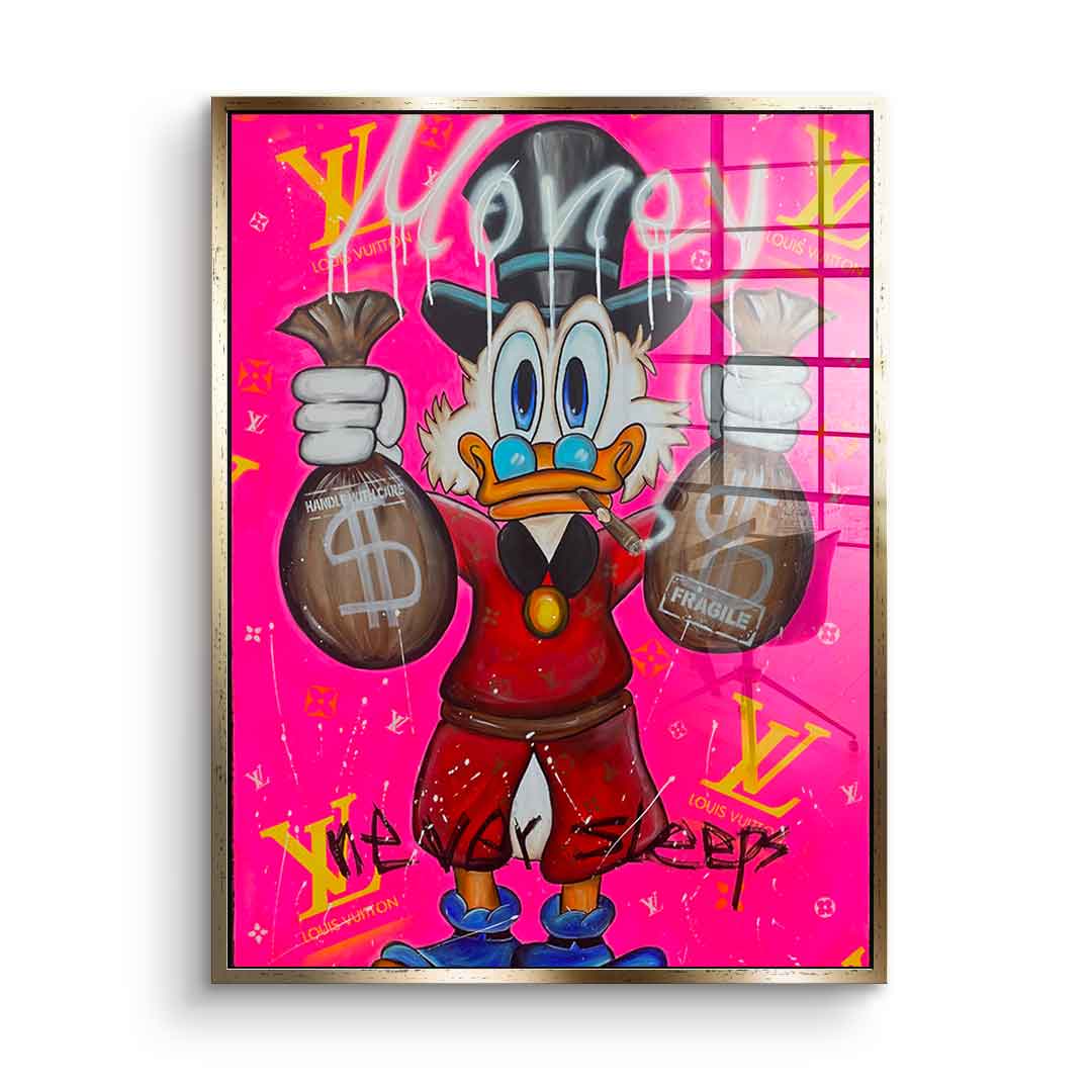 Pink Money never sleeps - Acrylglas