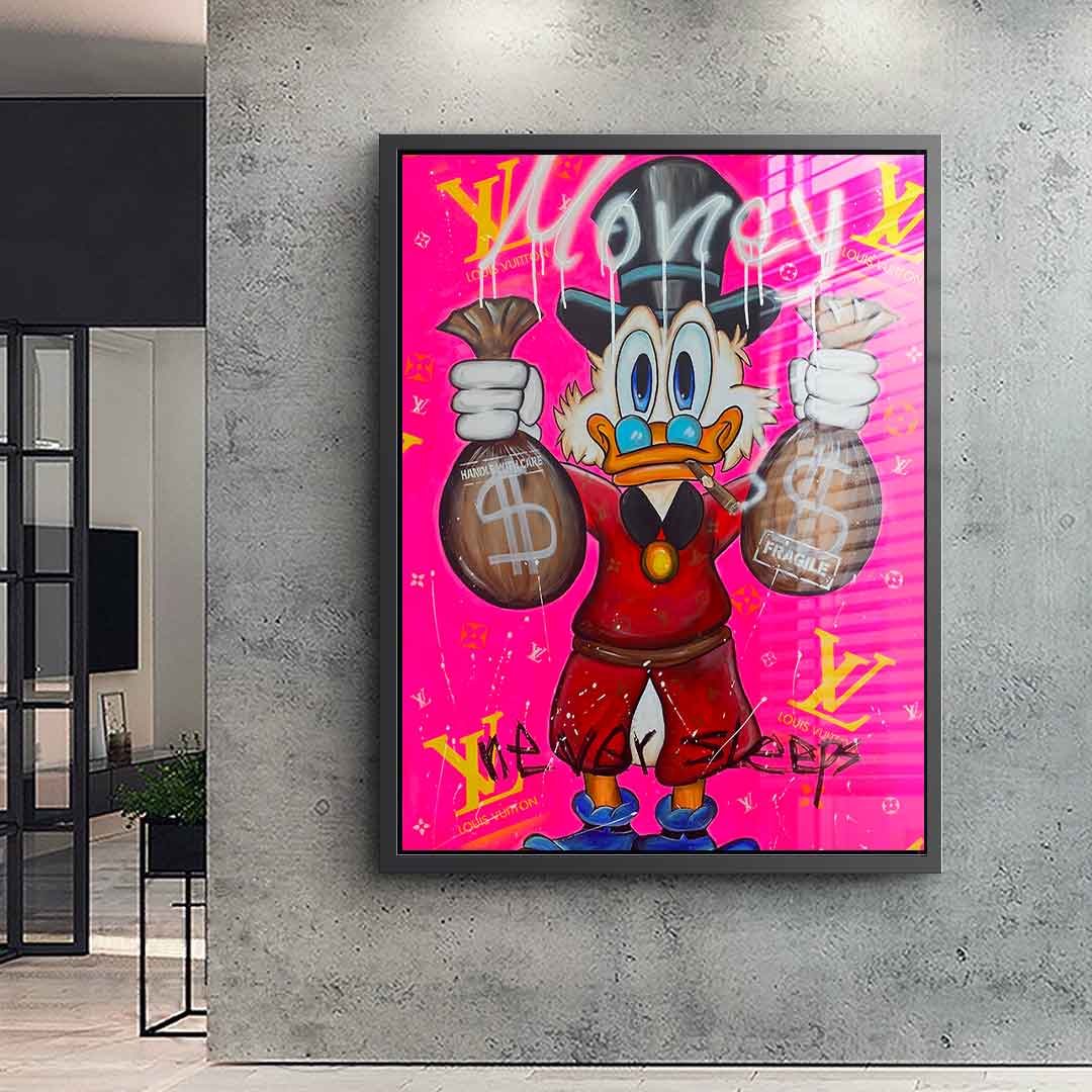 Pink Money never sleeps - Acrylglas