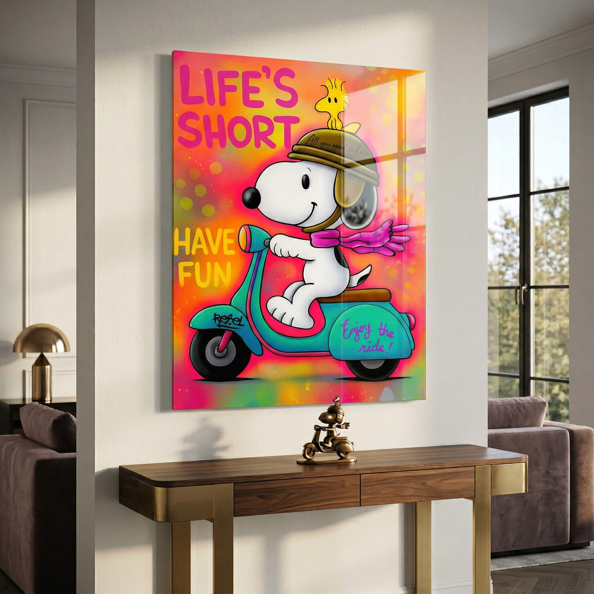 Snoopy Vespa - Acrylglas