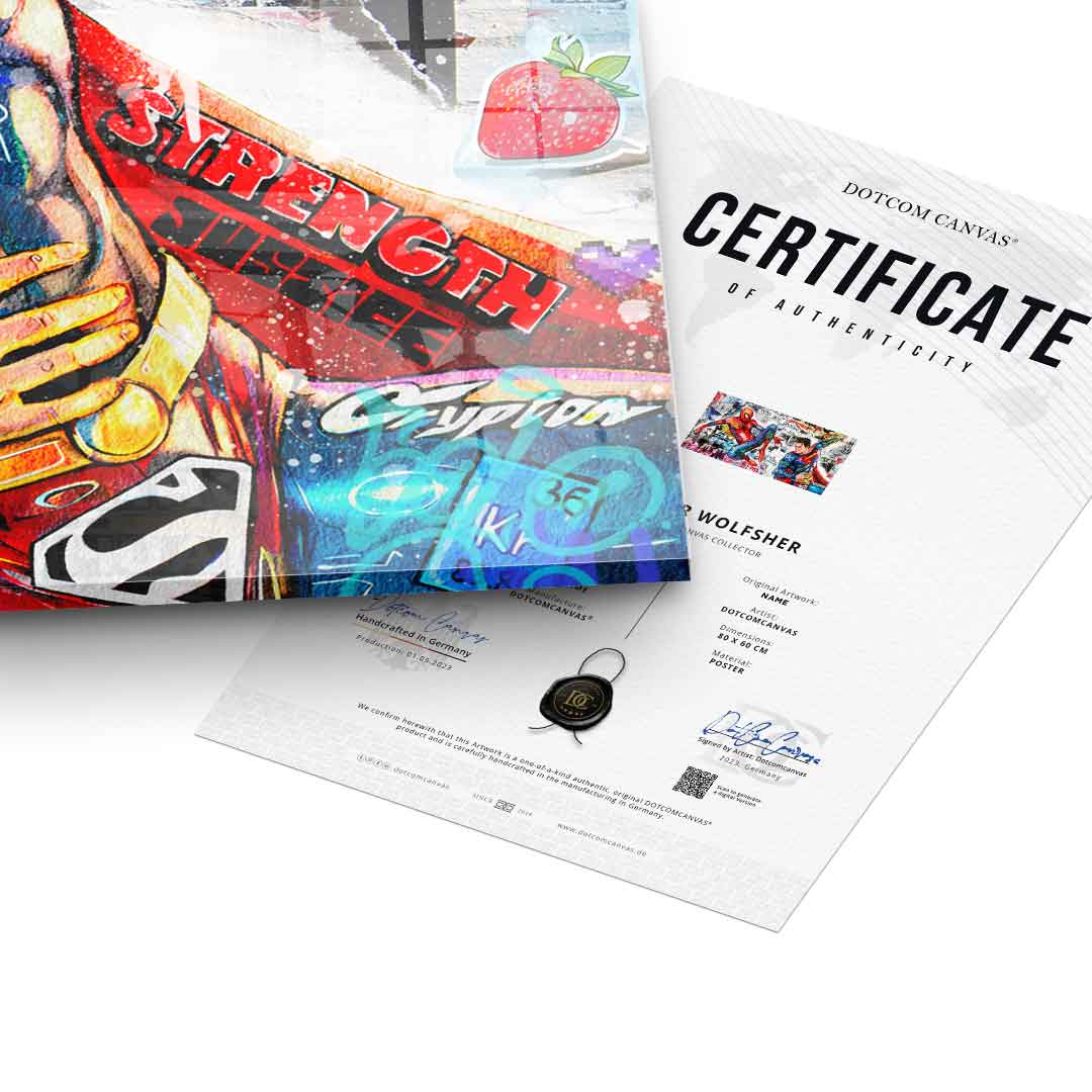 Superman meets Spiderman - Acrylglas