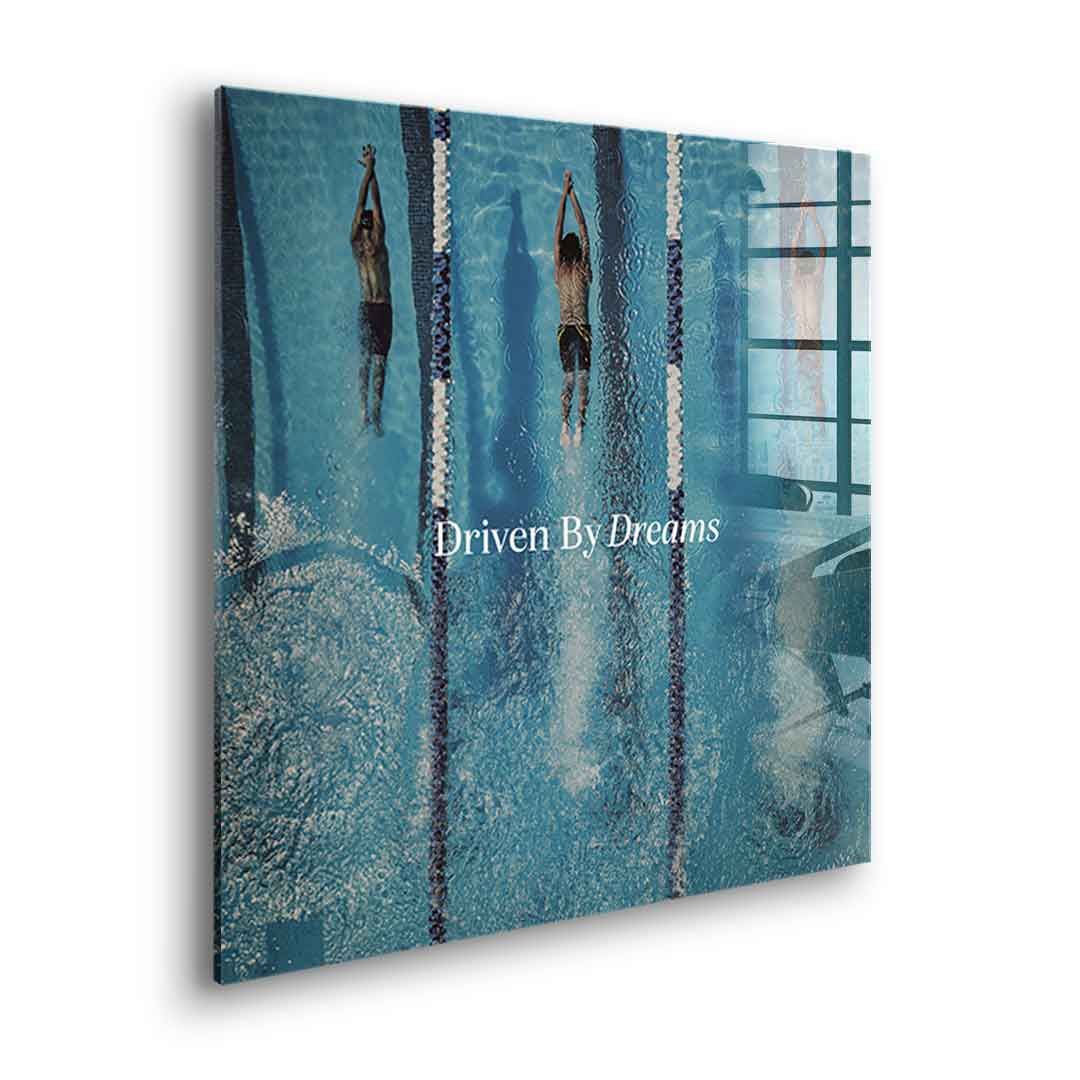 Driven by dreams #Swiming - Square Edition - Acrylic glass print