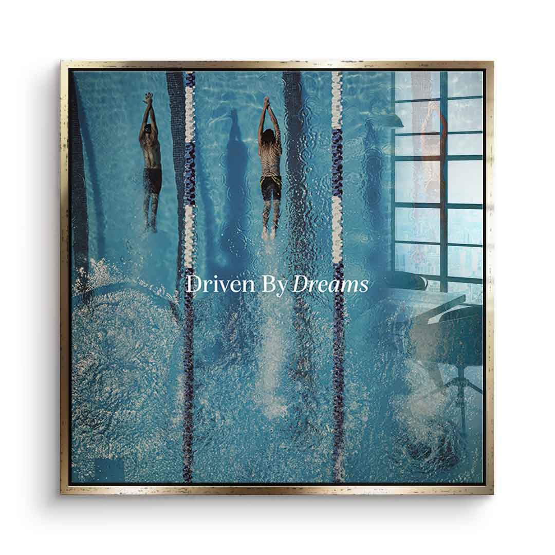 Driven by dreams #Swiming - Square Edition - Acrylic glass print