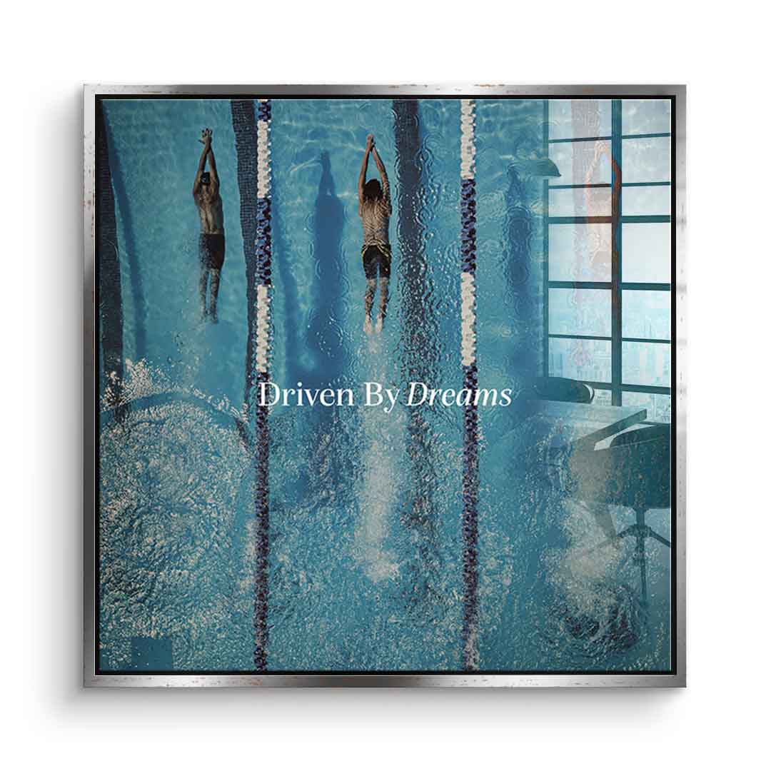 Driven by dreams #Swiming - Square Edition - Acrylic glass print