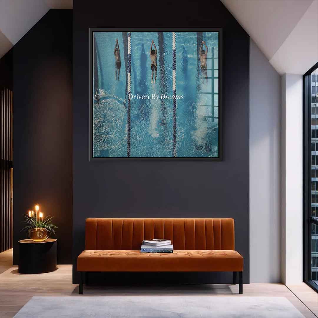 Driven by dreams #Swiming - Square Edition - Acrylic glass print