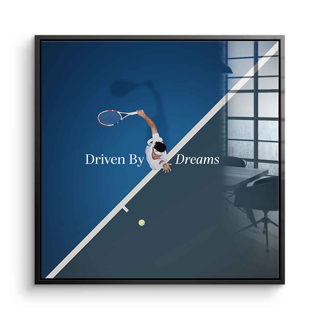 Driven by dreams #Tennis - Square Edition - Acrylic glass print