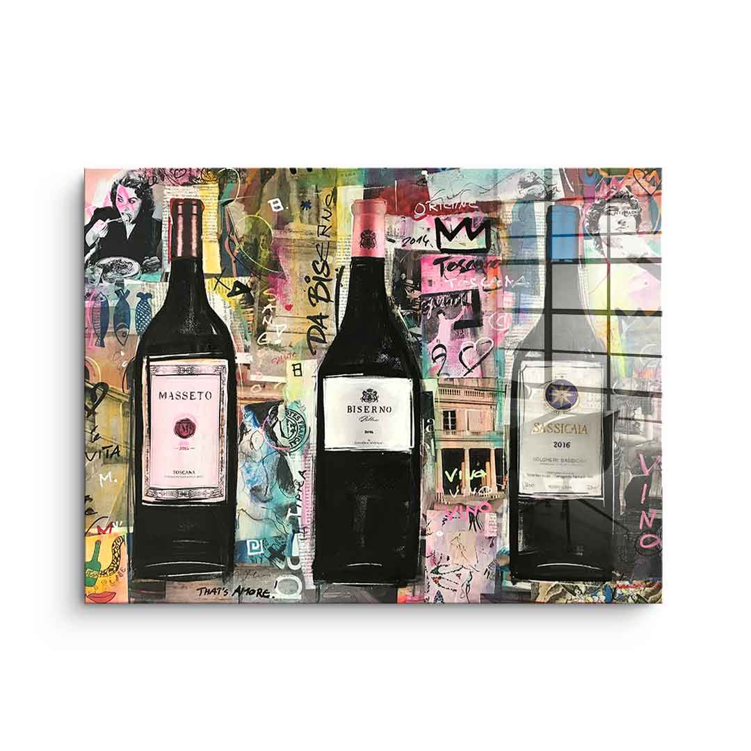 Vino Masetto, Biserno, Sassicaia - Acrylglas