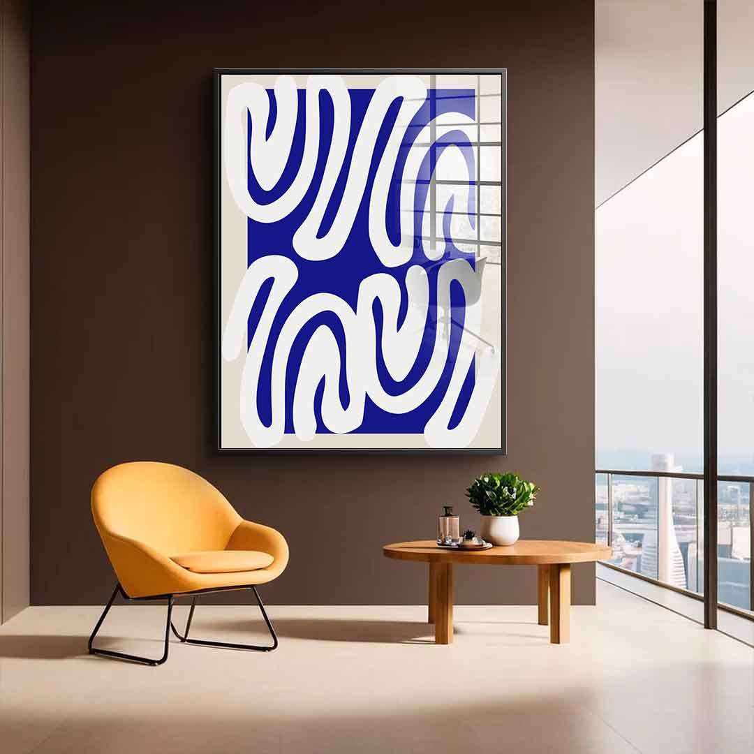 White on Blue - Acrylic glass
