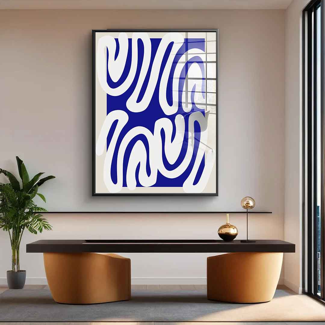 White on Blue - Acrylic glass