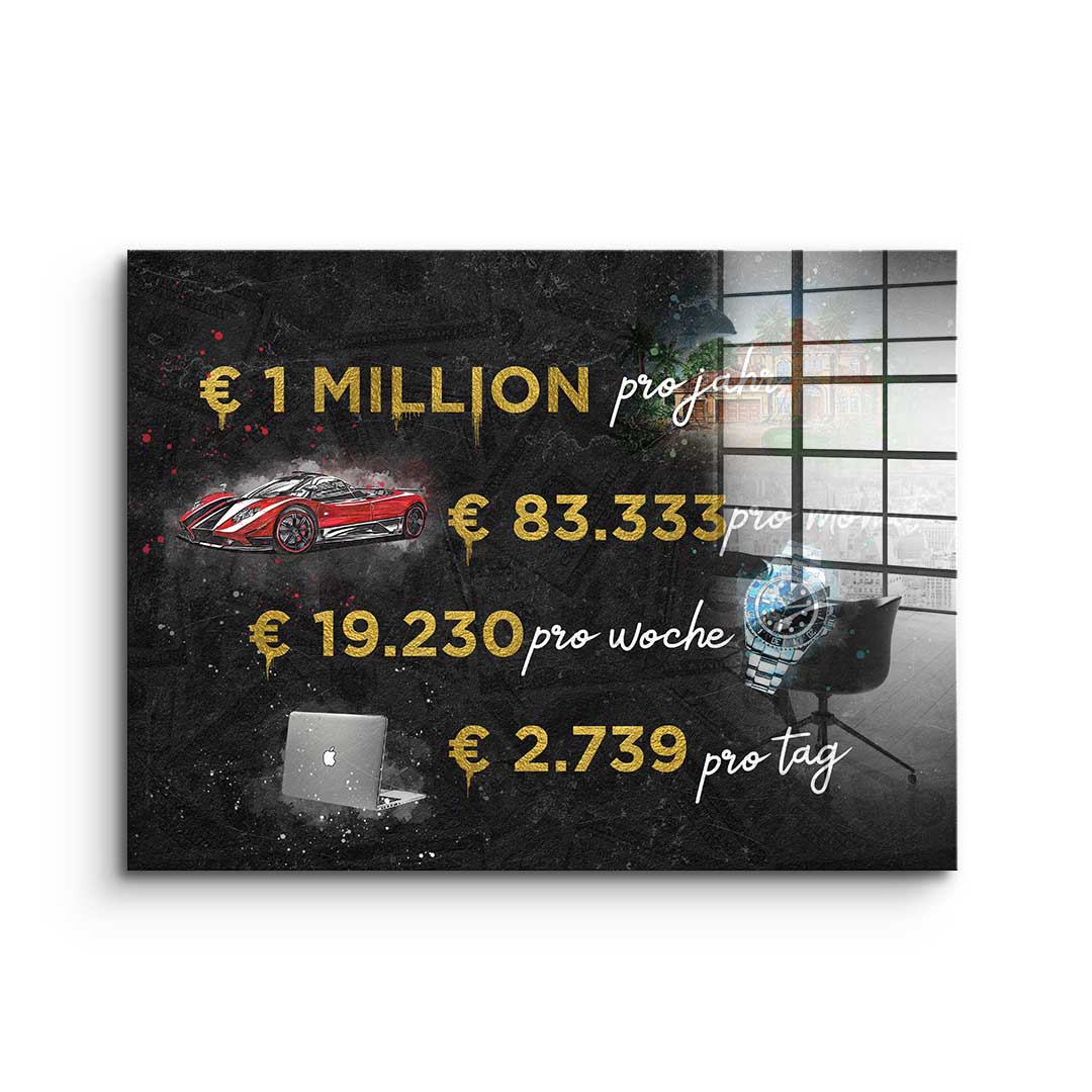 Jeden Milion – szkło akrylowe