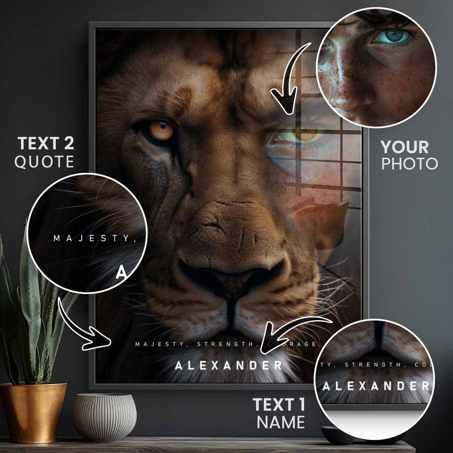 Lion Fusion Personalizowany - Szkło akrylowe
