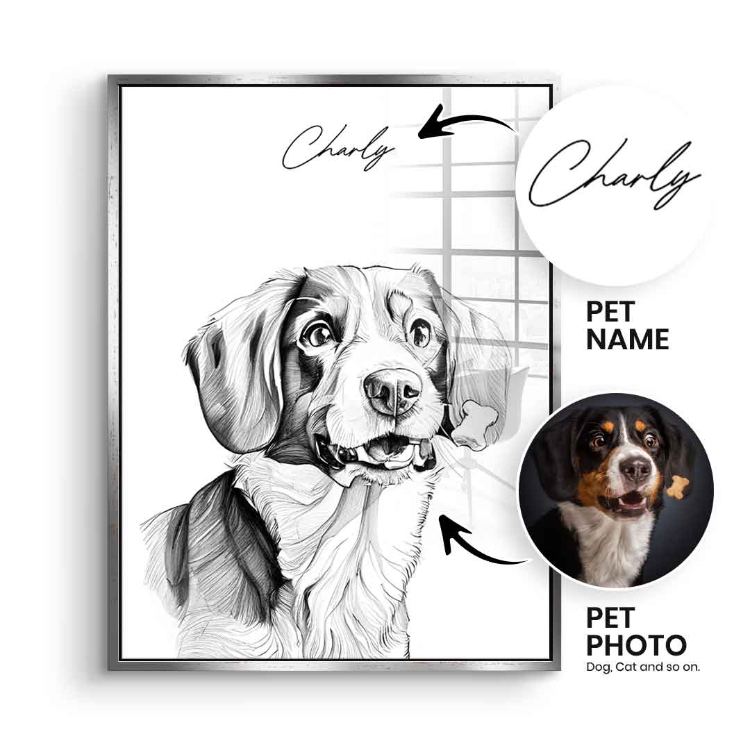 Pet Sketch Personalizowany - Szkło akrylowe
