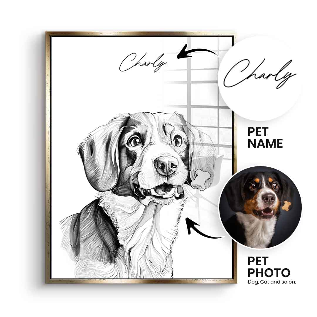 Pet Sketch Personalizowany - Szkło akrylowe