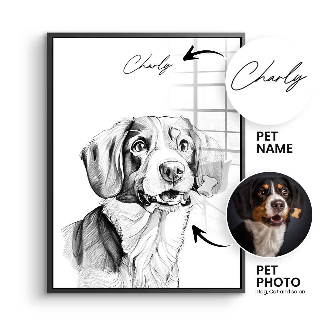Pet Sketch Personalizowany - Szkło akrylowe