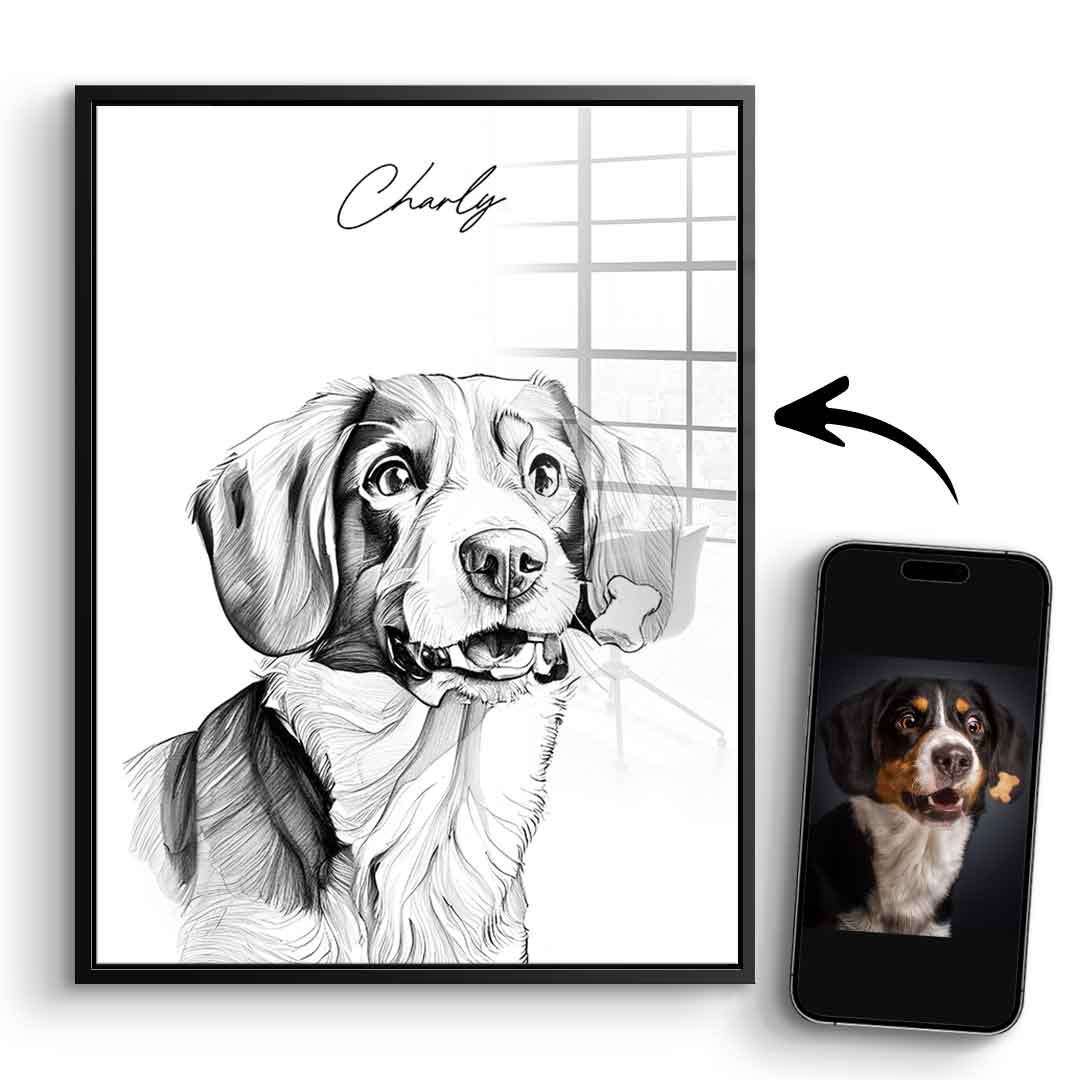 Pet Sketch Personalizowany - Szkło akrylowe