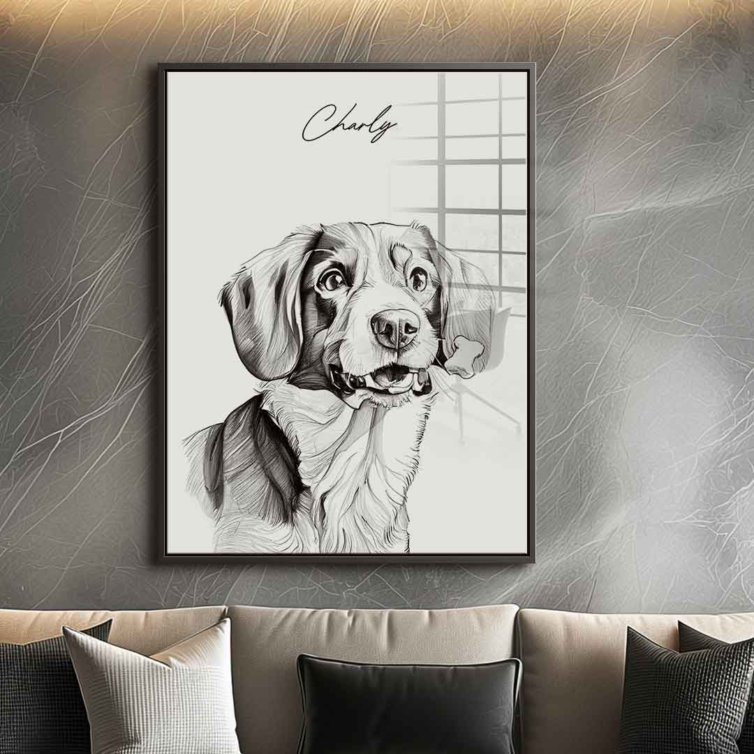 Pet Sketch Personalisierbar - Acrylglas