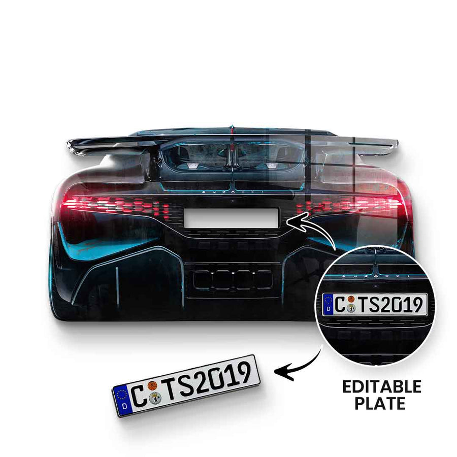 Bugatti Backside Wall Sculpture - Acrylic Glass - Customizable