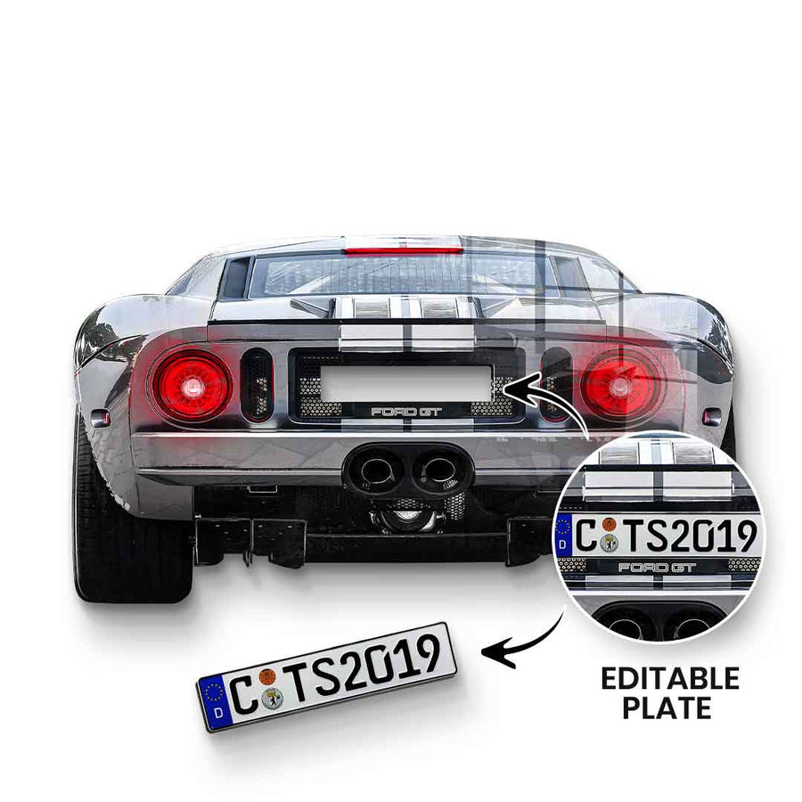 Ford GT Backside Wall Sculpture - Acrylic Glass - Customizable