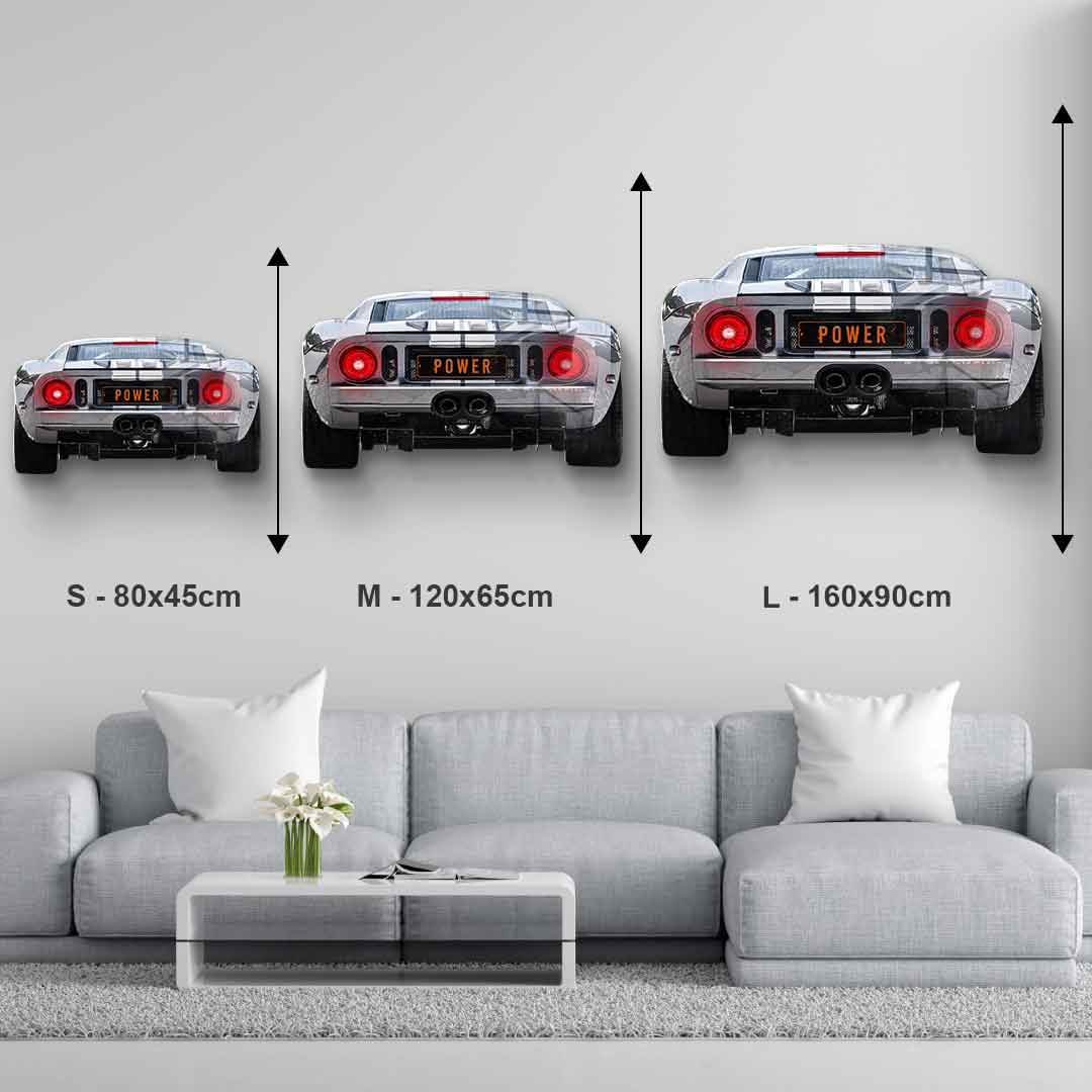 Rzeźba ścienna Ford GT Backside - szkło akrylowe