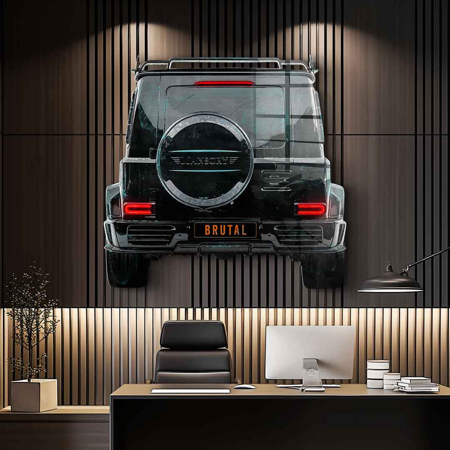 Wandskulptur G-Wagon Backside - Acrylglas