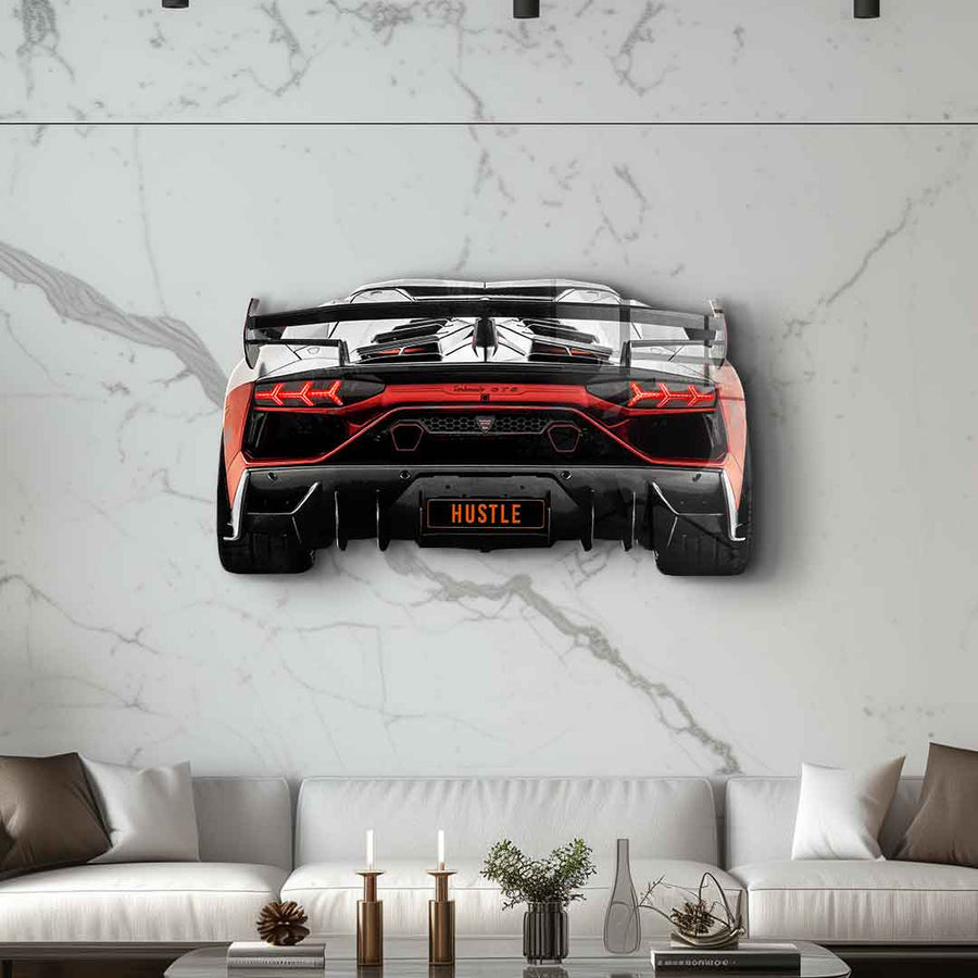Wandskulptur Lambo Backside - Acrylglas