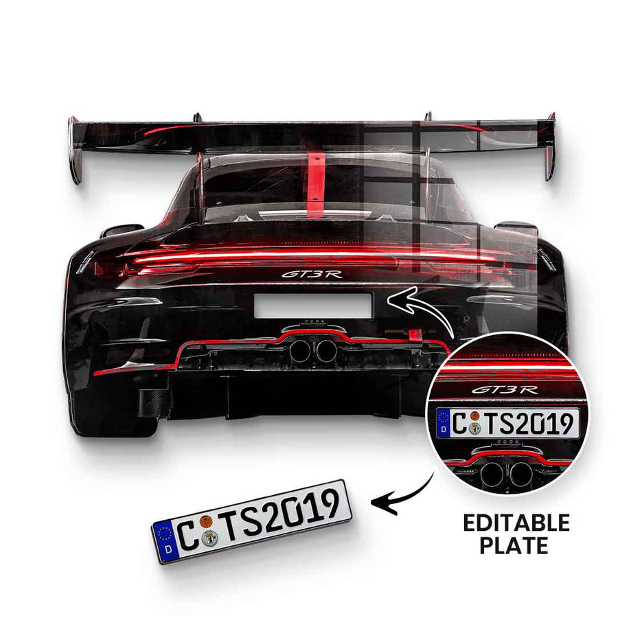 Wall sculpture Porsche Backside - acrylic glass - customizable