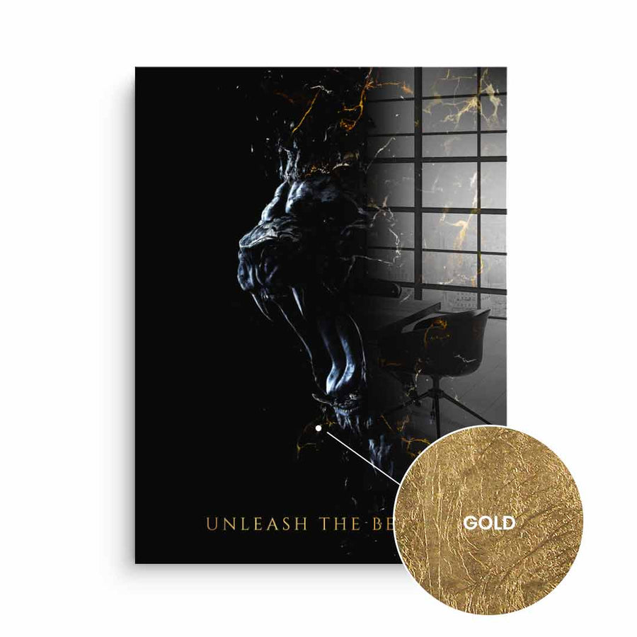 Abstract Lion - Gold Leaf